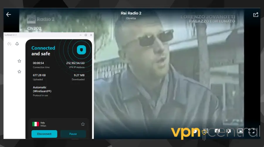 unblocking italian tv with surfshark