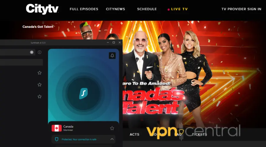 surfshark working with canadian tv