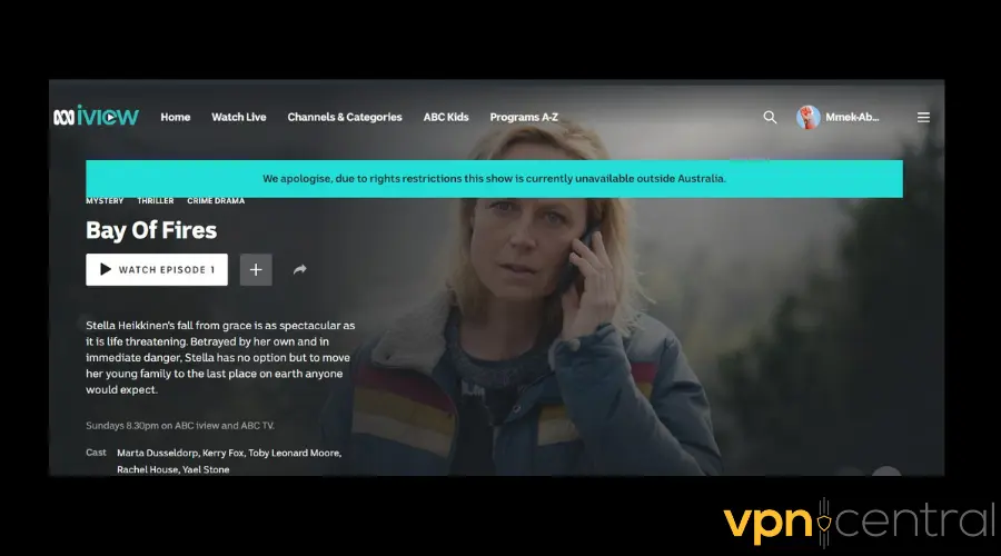 australian tv geo location error