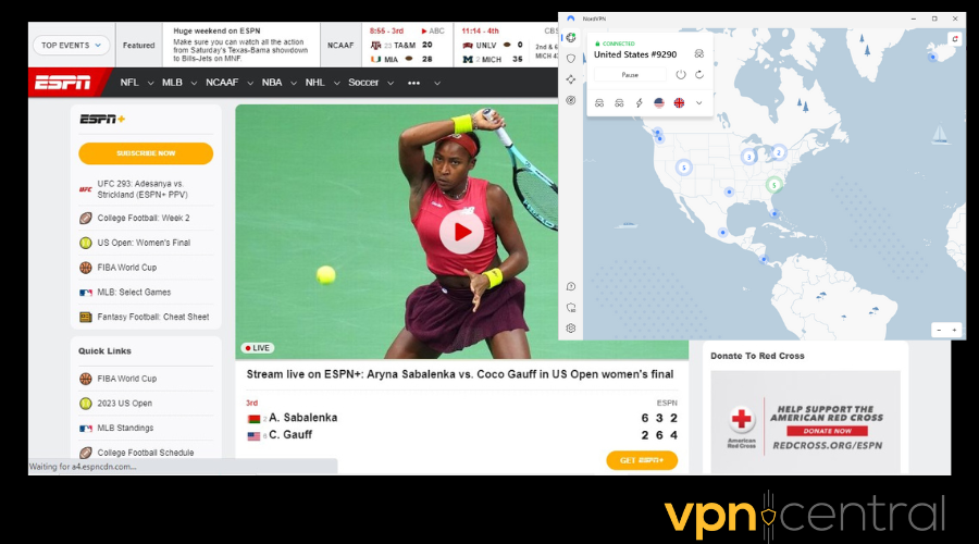 espn working with nordvpn