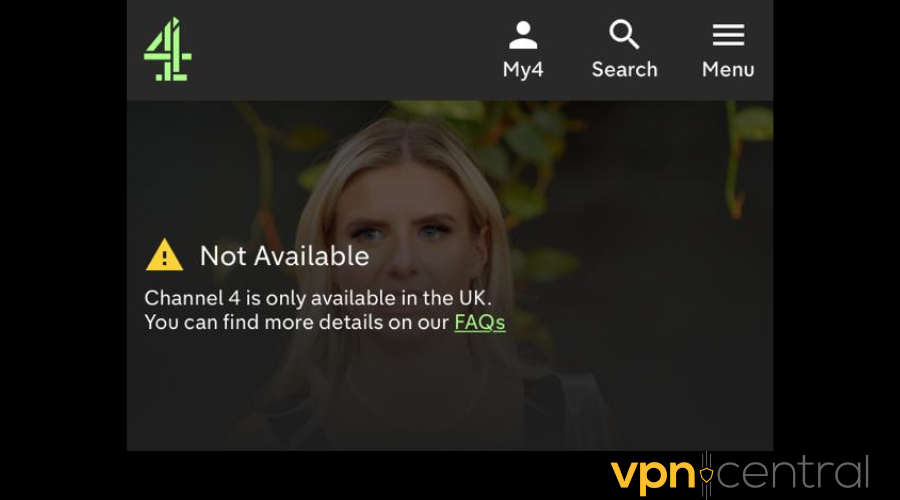 channel 4 geo restriction error