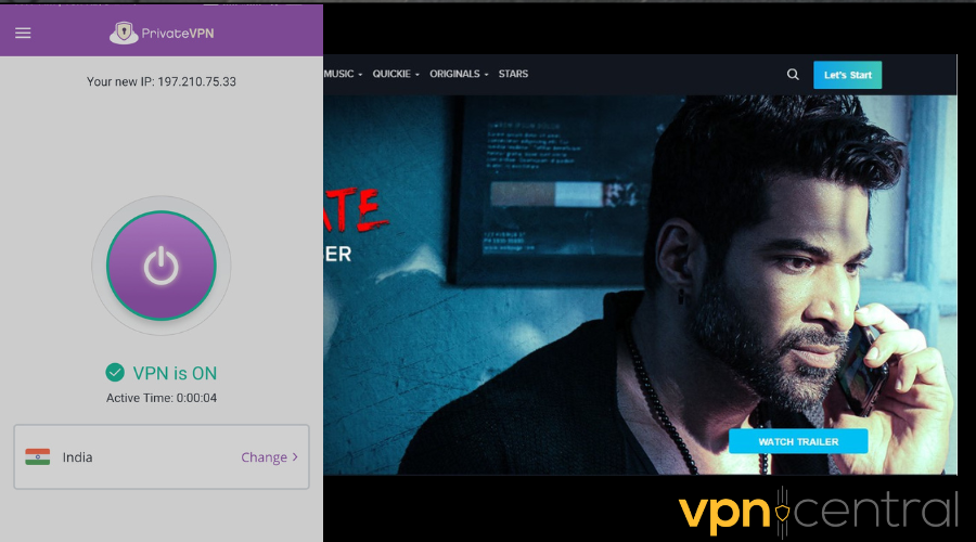 Indian TV working with PrivateVPN