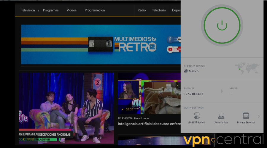 PIA unblocking Mexican TV in USA