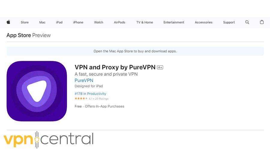 purevpn for apple tv