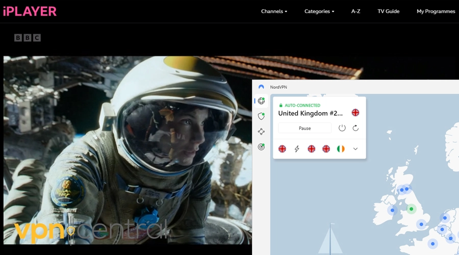 bbc iplayer with nordvpn uk manchester server