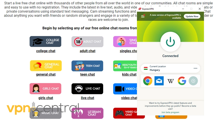 chat avenue with expressvpn