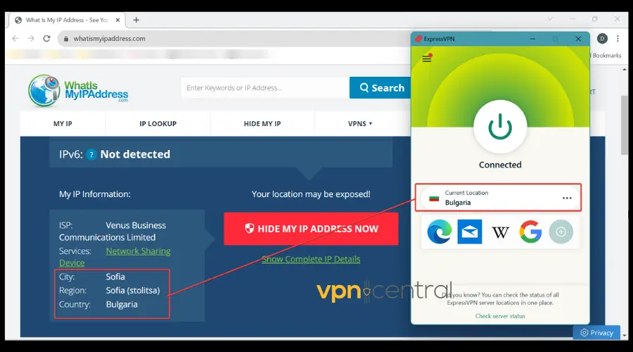 check vpn ip address