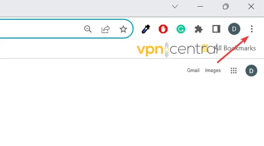 chrome vertical dots for options and customization
