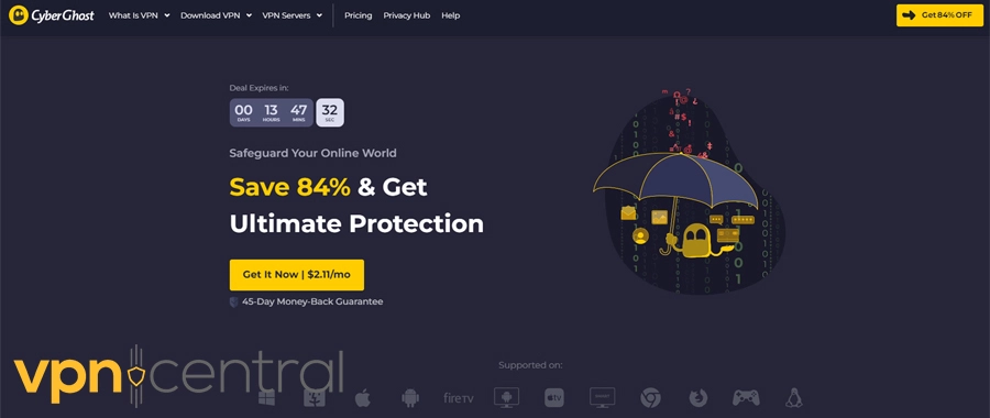 cyberghost home page