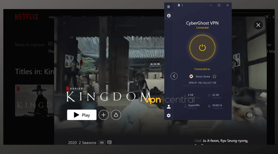 cyberghost unlocking korean tv in canada
