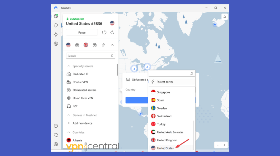 nordvpn server in usa