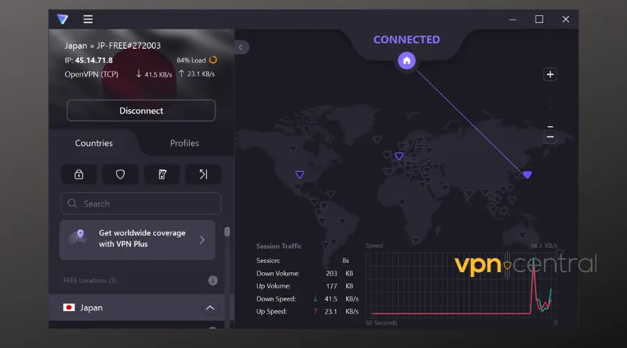 proton vpn user interface