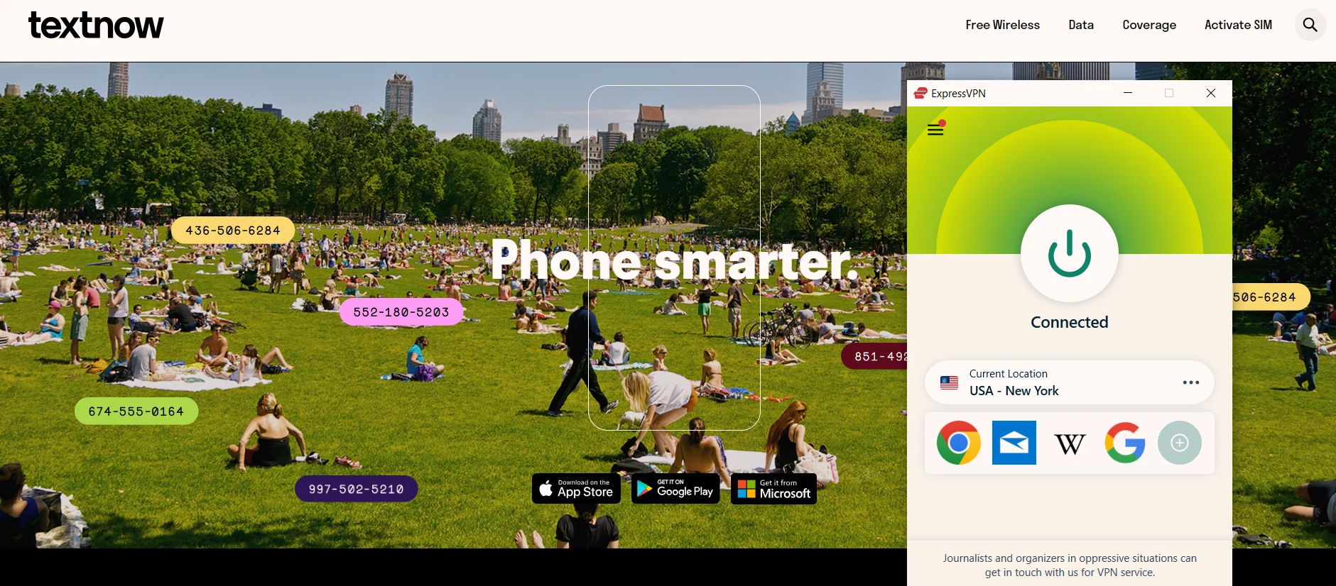 textnow unblocked with expressvpn