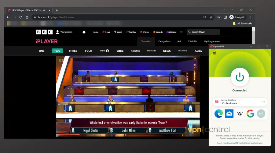 watching bbc iplayer in gibraltar with expressvpn connected