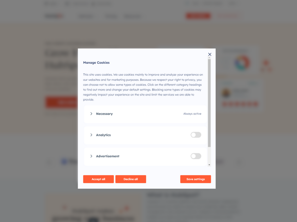Example of a cookie policy