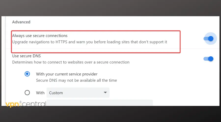 enabling https in chrome