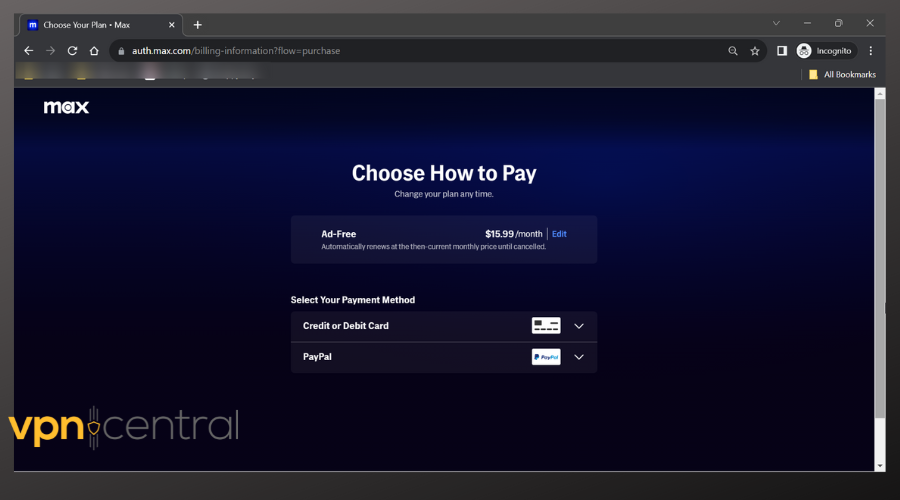 hbo max payment options