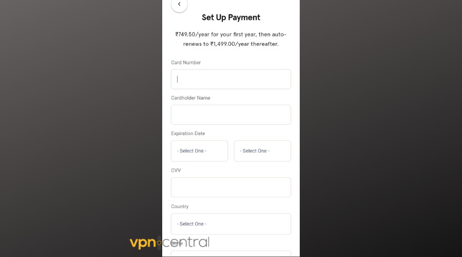 headspace payment method