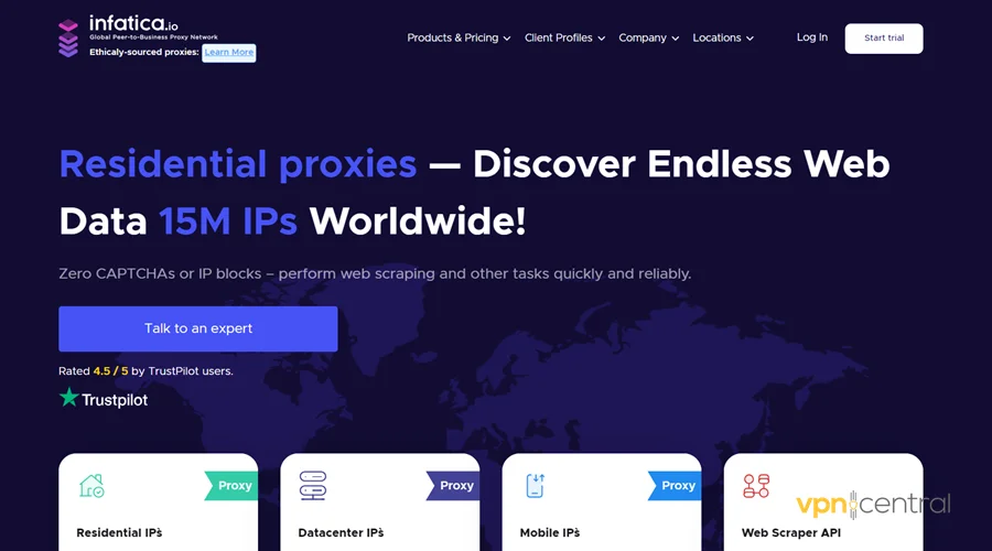 infatica proxy homepage