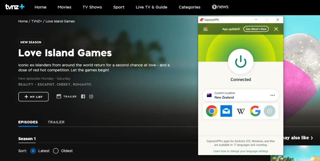 love island games on tvnz unblocked with expressvpn