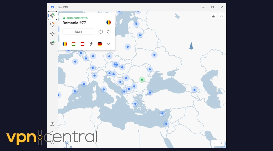nordvpn romaina server