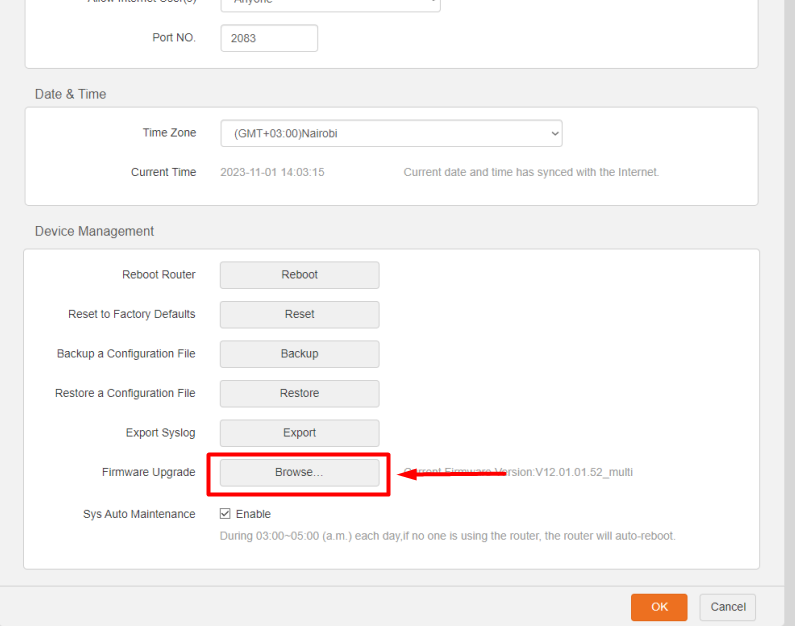 router update firmware