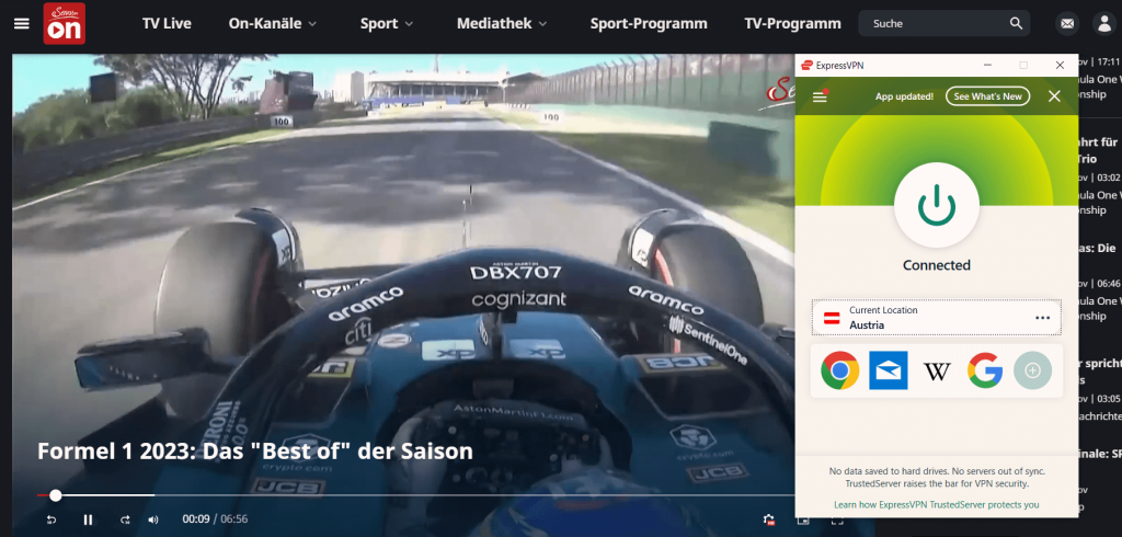 servus tv working in australia with expressvpn