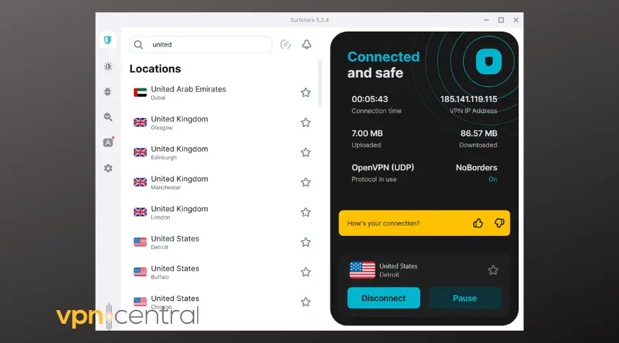 surfshark united states servers
