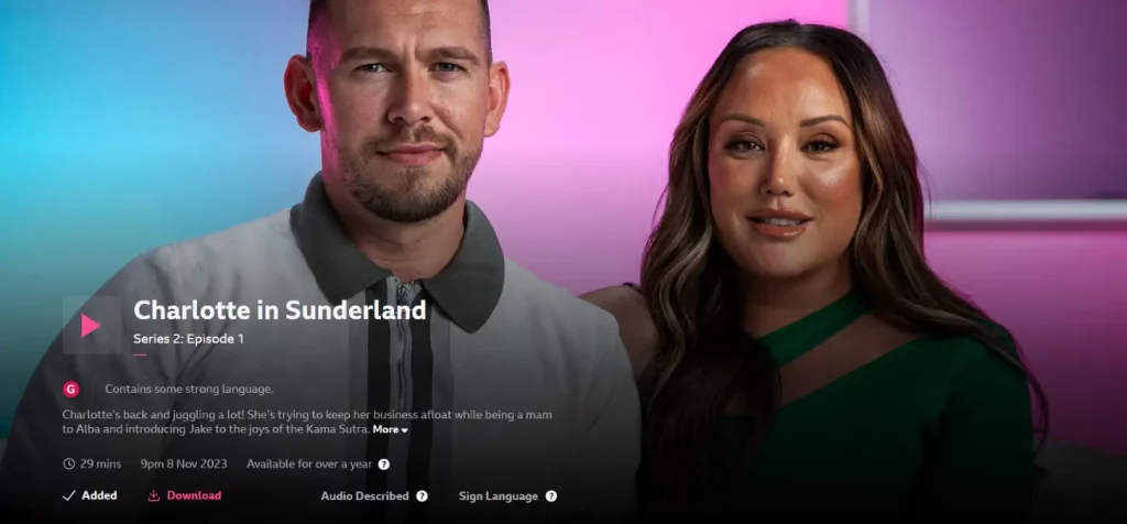 Charlotte in Sunderland on BBC iPlayer