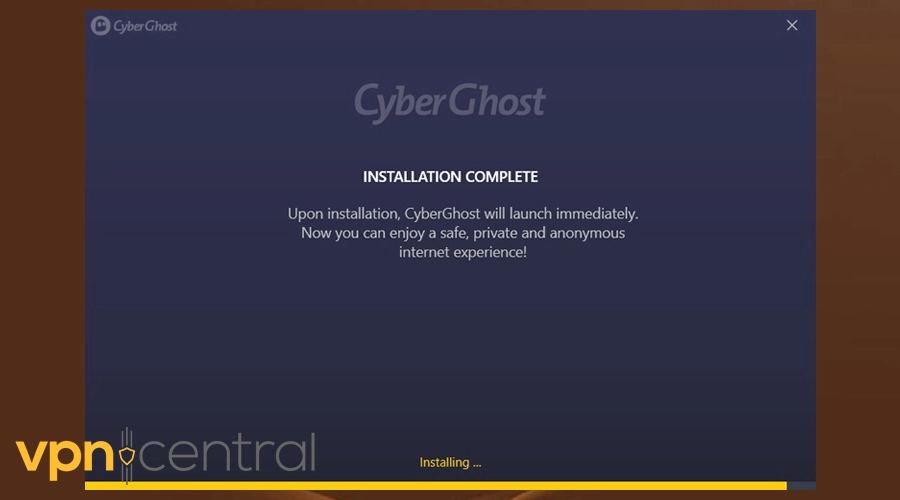 cyberghost installation process