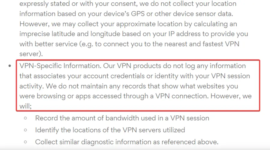 hotspot shield privacy policy