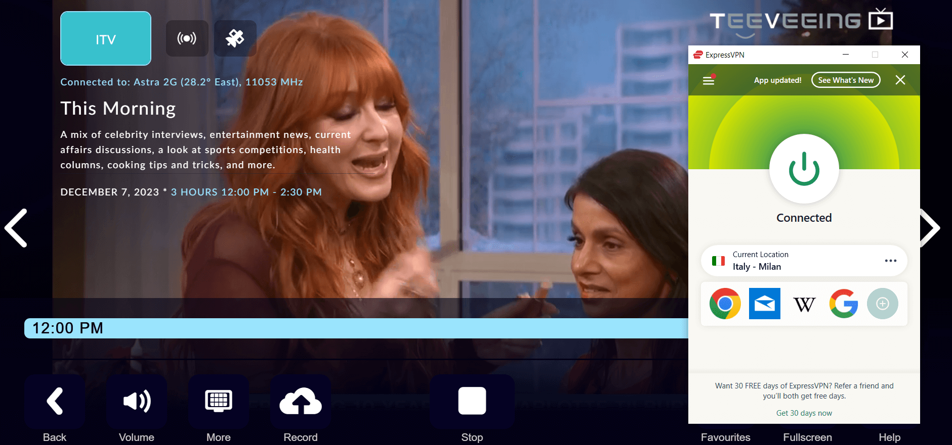 tveeing no buffering with expressvpn