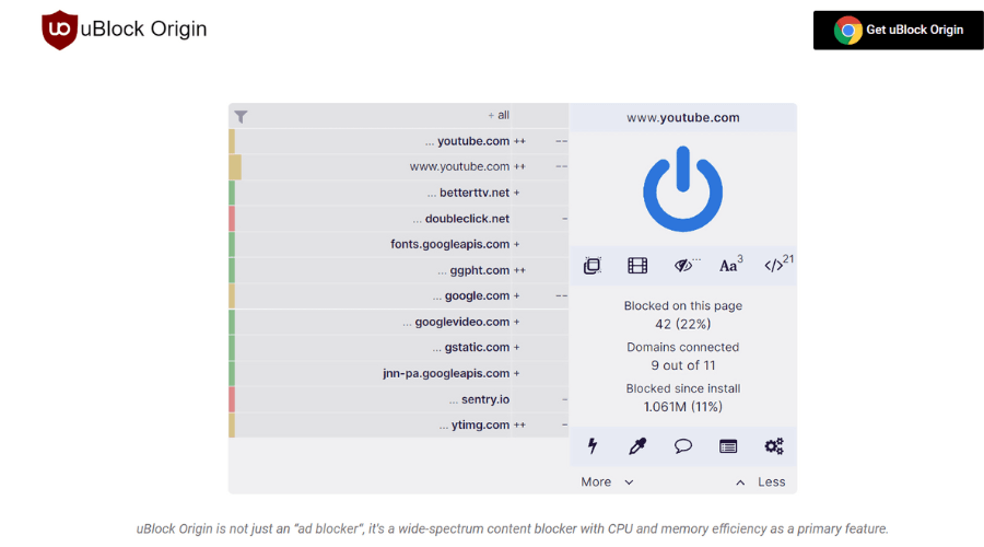 uBlock Origin homepage