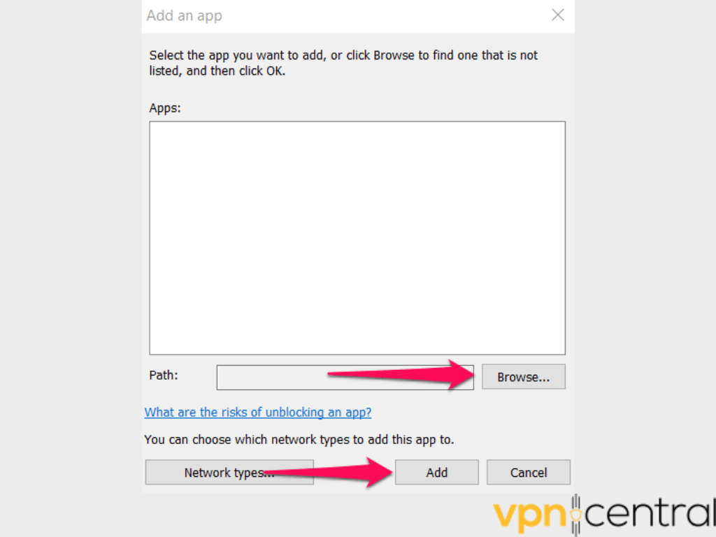 adding a vpn to the Windows firewall