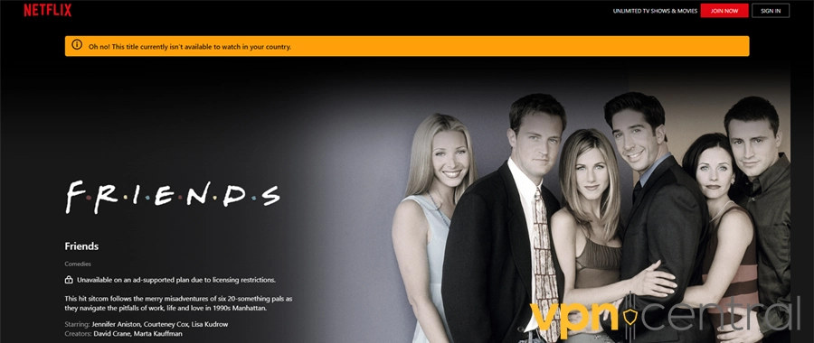 friends isn't available in your country