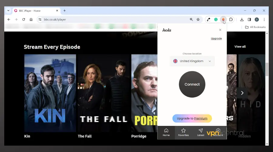 Hola VPN and BBC I player