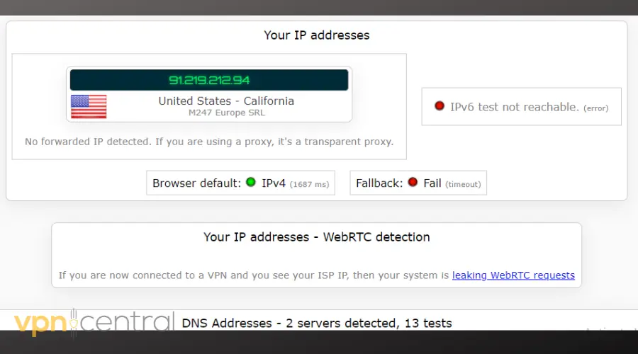 hola vpn dns leak test