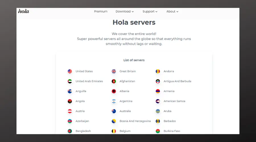 hola vpn servers
