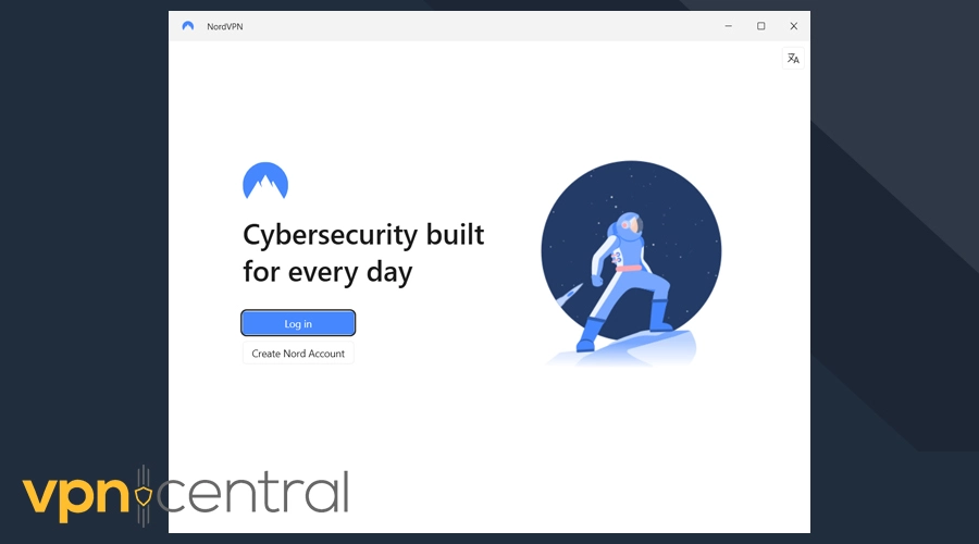 nordvpn log in stage