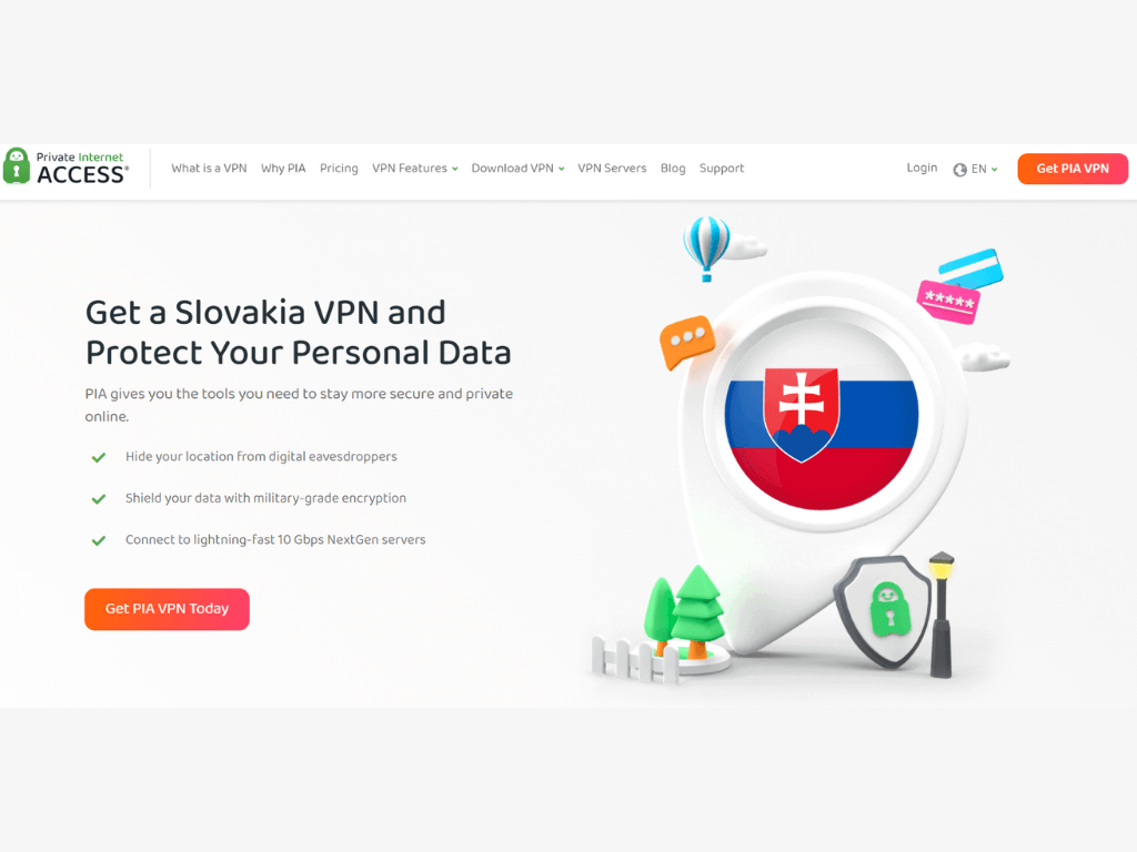 Private Internet Access homepage