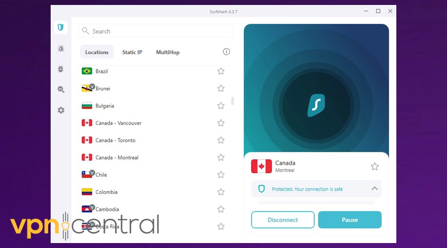 surfshark montreal canada