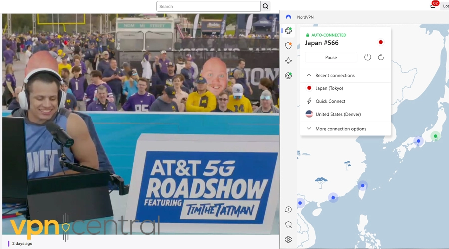 twitch video with nordvpn