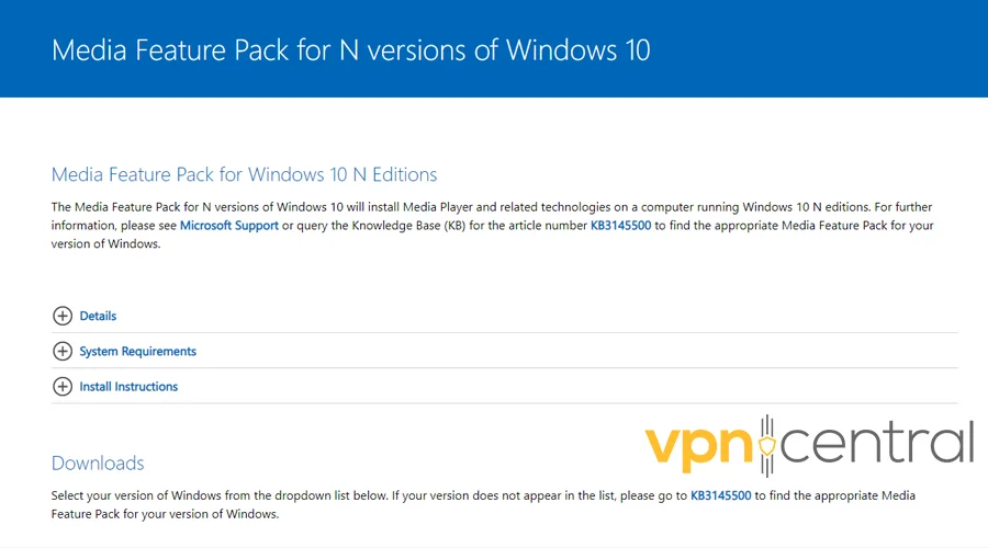 windows media feature pack