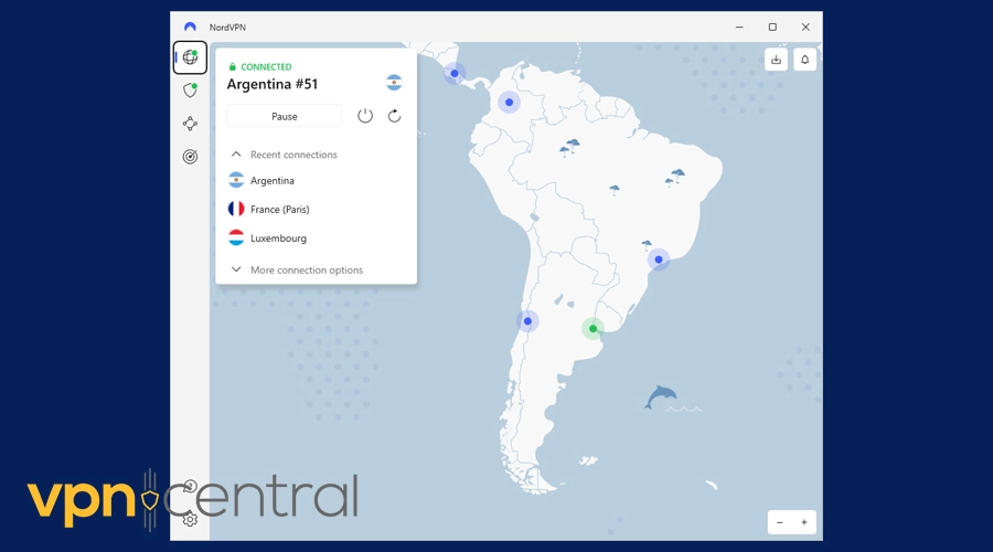 nordvpn argentina server