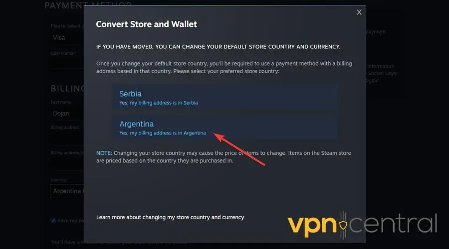 steam argentina store