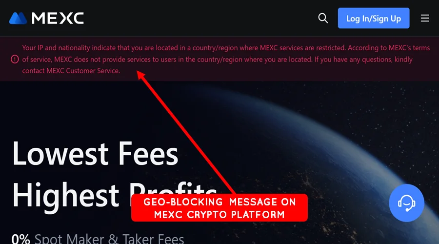 mexc geo-blocking message