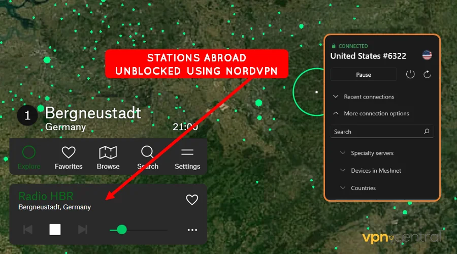 radio garden stations unblocked using nordvpn