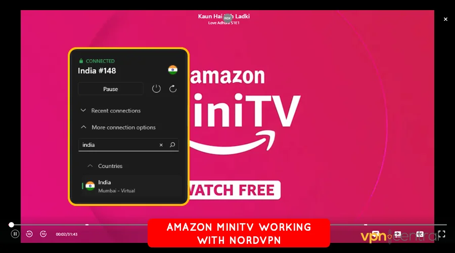 amazon minitv working with nordvpn