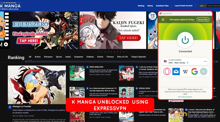k manga unblocked using expressvpn