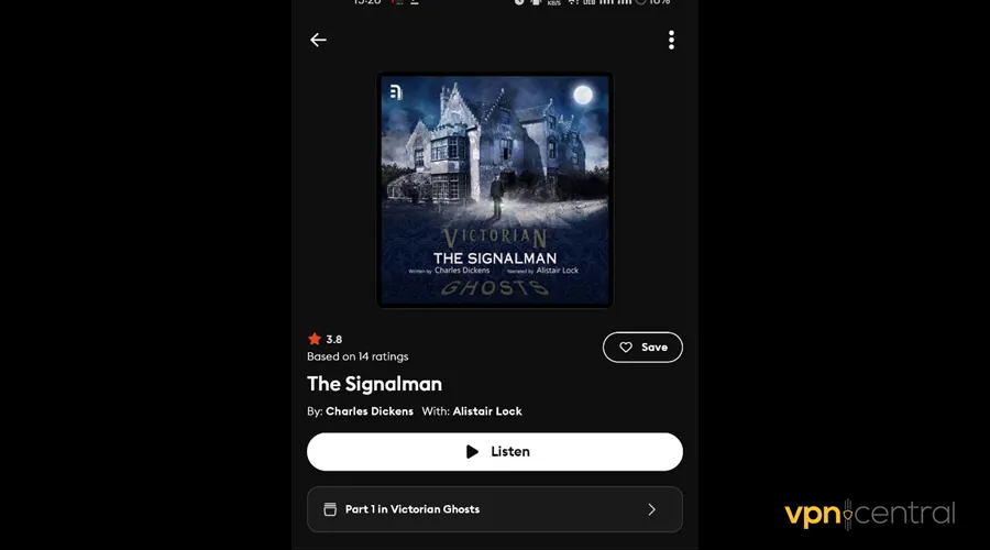 playing an audiobook